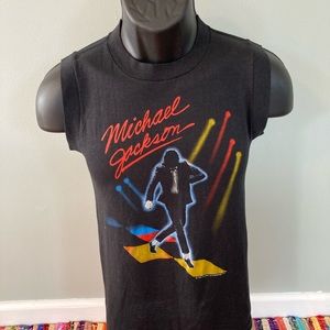 1984 Michael Jackson Victory Tour 80s Band Tee Shirt Vintage Medium